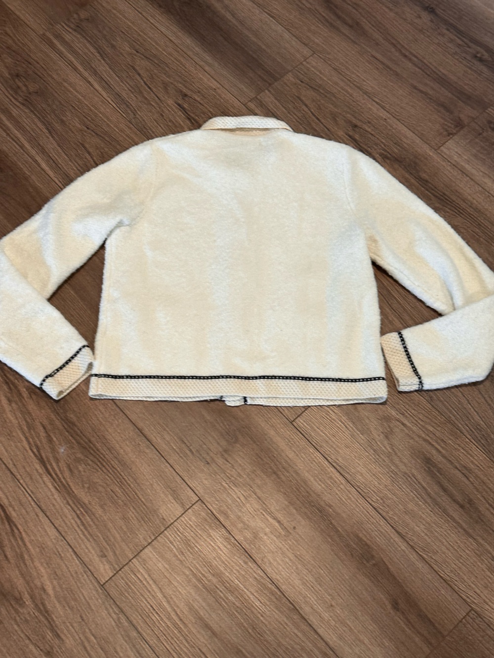 J. Crew Ivory Bouclé Lady Jacket Cardigan Sweater XS - Picture 7 of 9